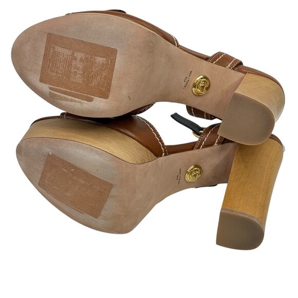 Veronica Beard Leonarda Women's 8 Leather Sandals Chunky Stacked Platform NEW - Picture 8 of 10